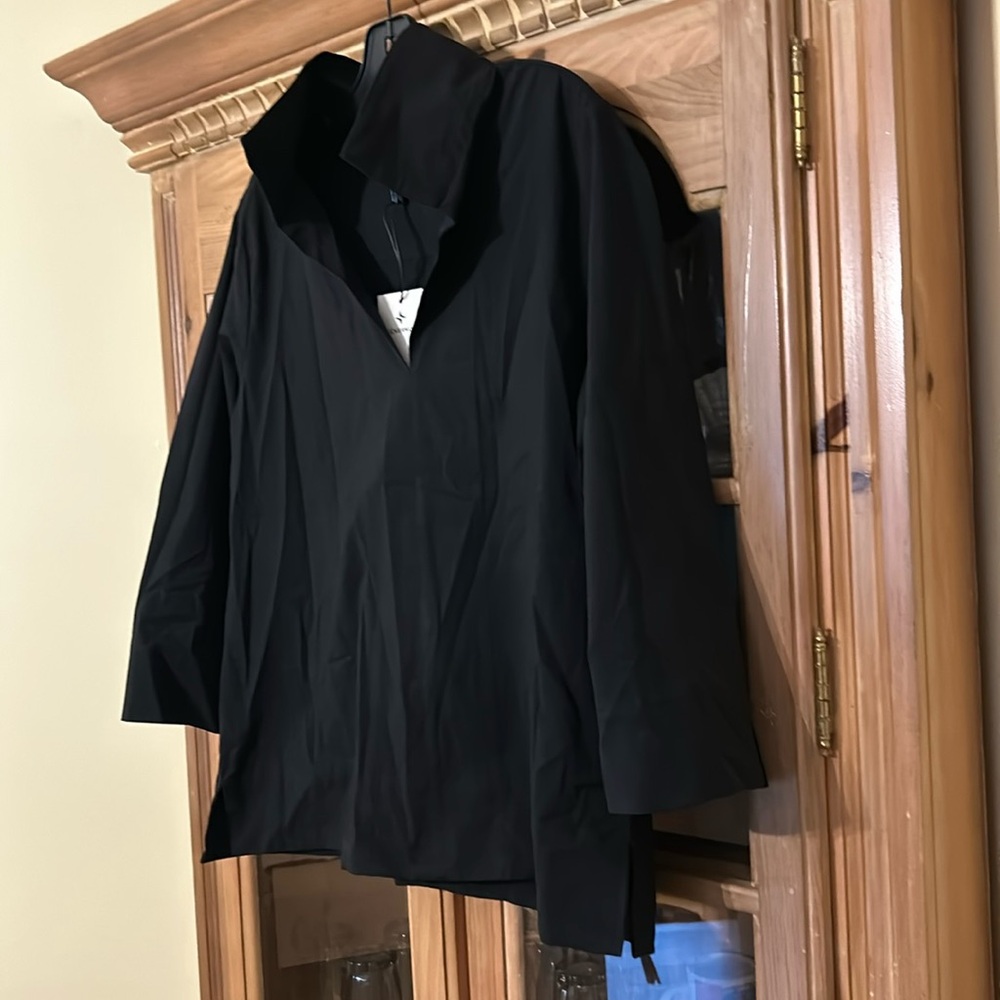 Black Sullivan Stand Collar Blouse - Picture 7 of 11
